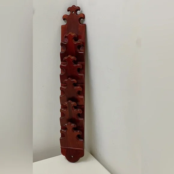 Mid Century Vintage Carl Forslund Solid Cherry Wood Wall Mounting Mail Holder
